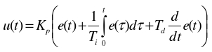 PID equation with substituted K-values