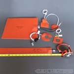Silicone Rubber Heater, 2.5" x 2.82",  6W, 12v, 12" Teflon leads, PSA