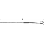 Insulated Wire Type J Thermocouple 24 Gauge Wire, Fiberglass insulation (900F)