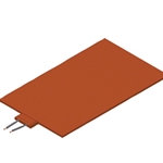 Silicone Rubber Heater, 55mm x 22mm heated area with PSA, no heat tab, 12V 12W, 12"PTFE leads