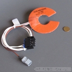 Silicone Heater: Round, 90mm diam. with 35mm hole, 50W 14V, with PSA - CLEARANCE